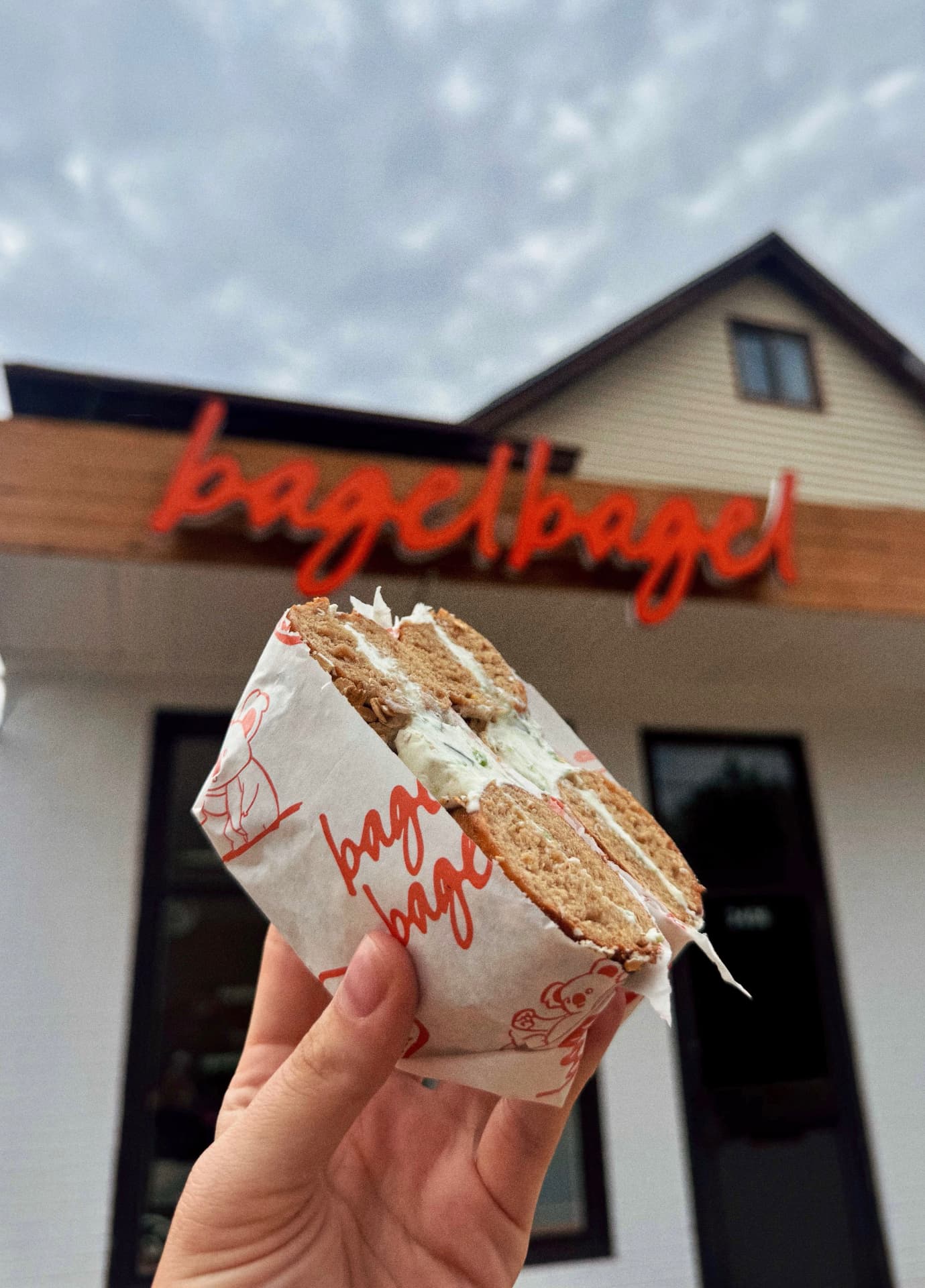 a fresh bagel at bagel bagel